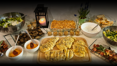 Schrebergarten Krimidinner Buffet