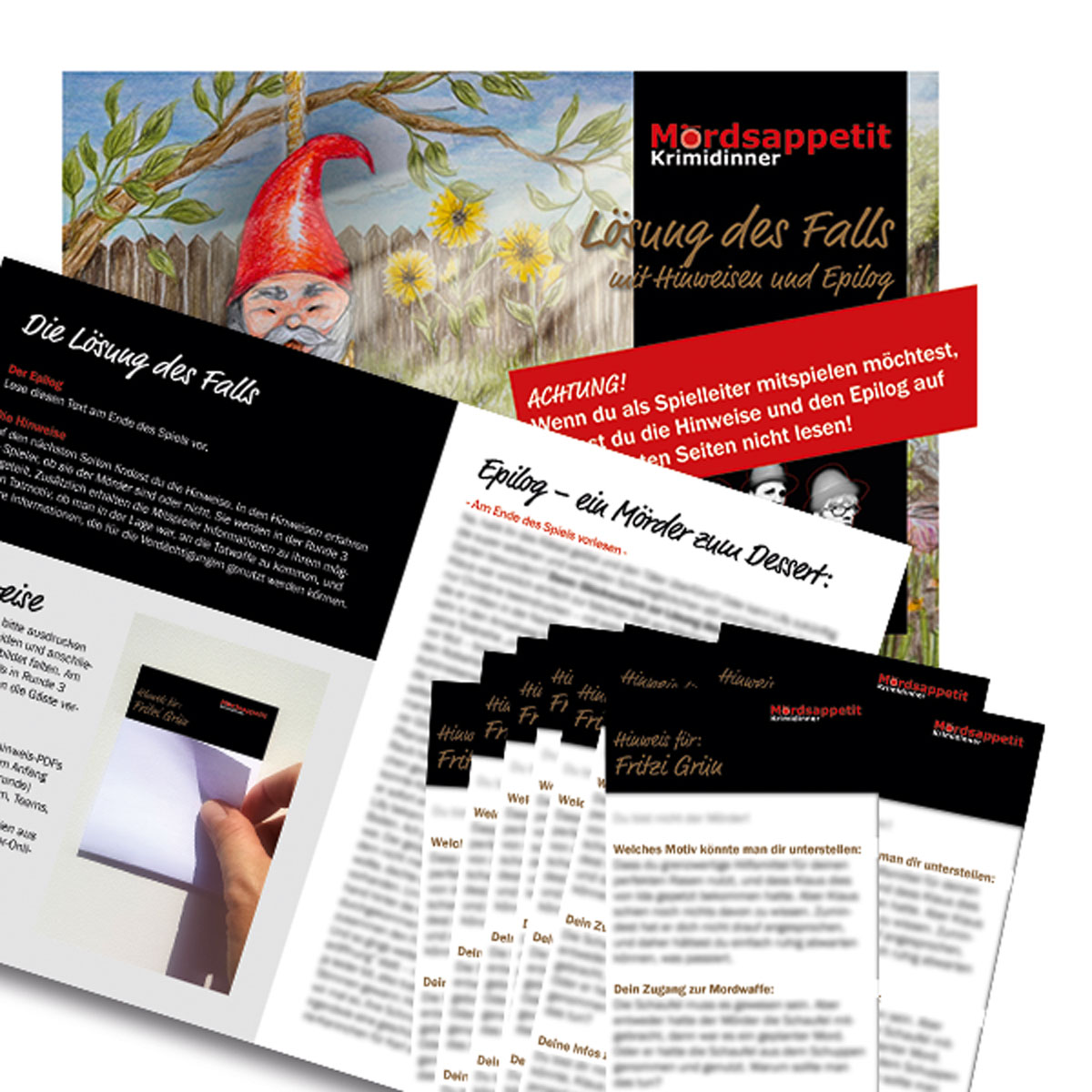 Epilogset-Schrebergarten Krimidinner die Saat des Neids